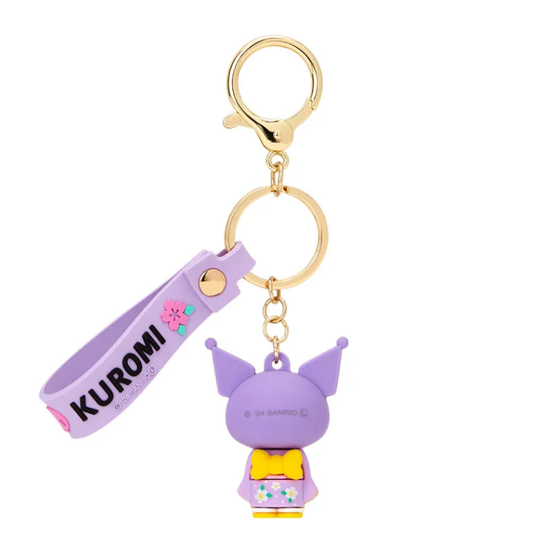 Sanrio Japan - Kuromi - Kimono - Rubber 3D Keychain