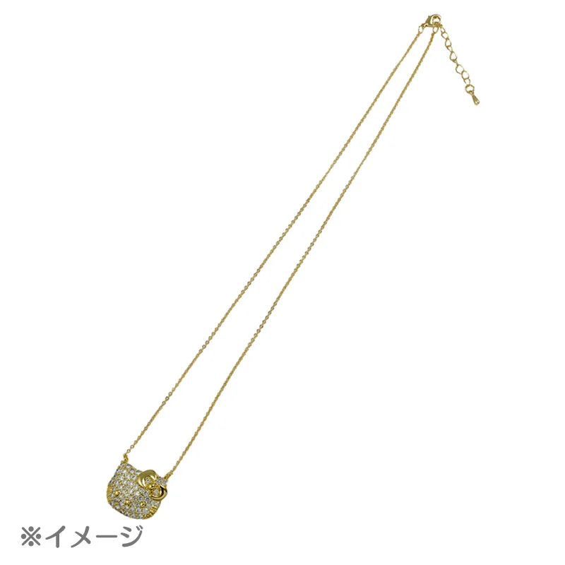 Sanrio Japan - Hello Kitty - Crystal Face Necklace (Silver color)