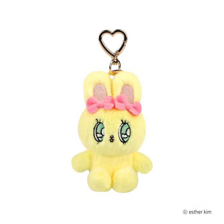 Esther Bunny Japan - Happy Bunny  - Sitting Plush Keychain