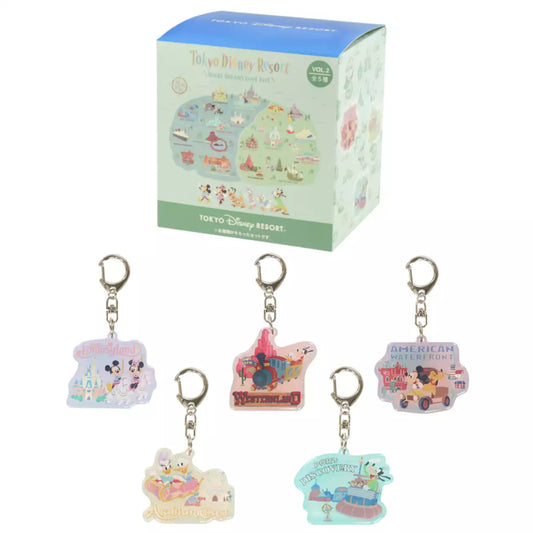 Tokyo Disney Resort - Park Lands - Blind Box - 5 Keychain Full Set