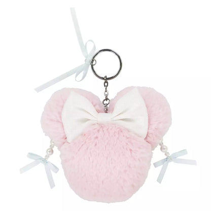 Tokyo Disney Resort - Pink Fluffy Minnie Mouse Keychain