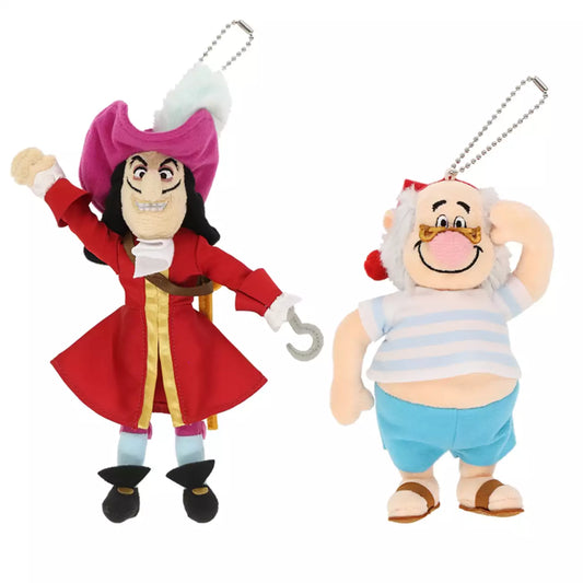 Tokyo Disney Resort - Peter Pan - Captain Hook & Mr Smee - Plush Keychain / Pin Set