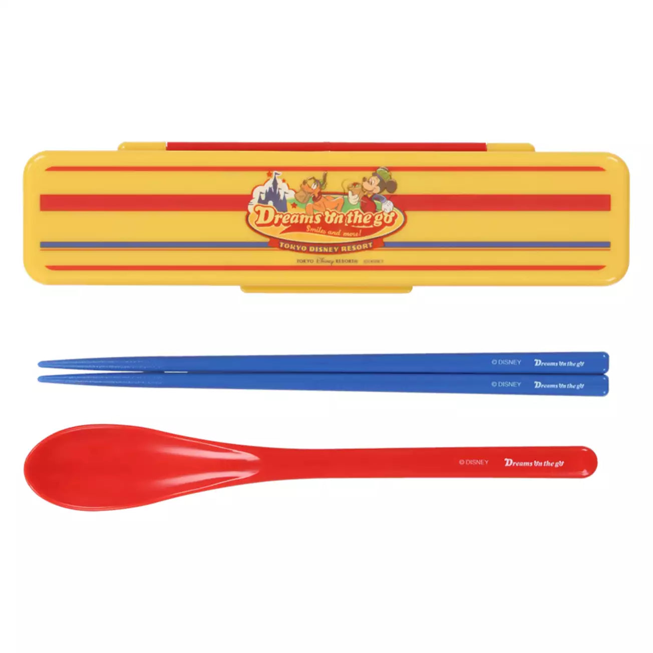 Tokyo Disney Resort - Dreams On the Go - Mickey Mouse & Pluto - Chopsticks & Spoon Set