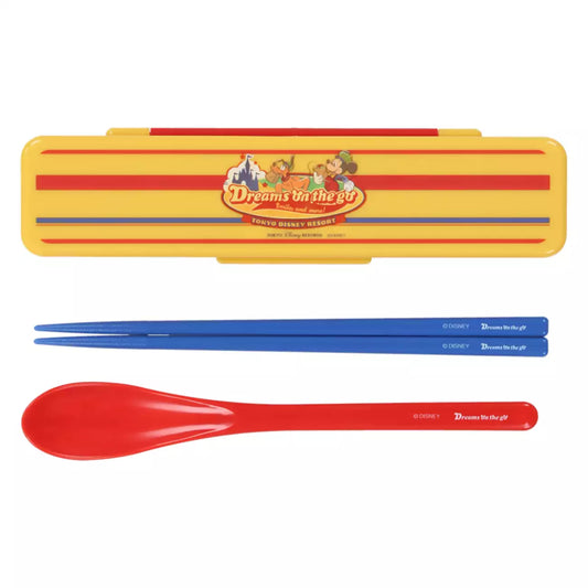 Tokyo Disney Resort - Dreams On the Go - Mickey Mouse & Pluto - Chopsticks & Spoon Set
