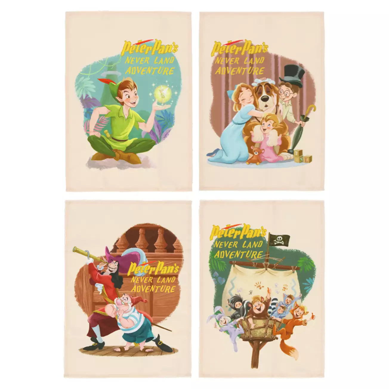 DISNEYSEA LIMITED - Fantasy Springs - Peter Pan - 4 Set Tapestries