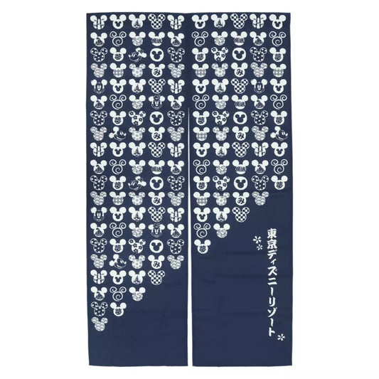 MAY 28 PREORDER - Tokyo Disney Resort - Mickey & Minnie Mouse - Japanese Style Noren (Japanese curtain)