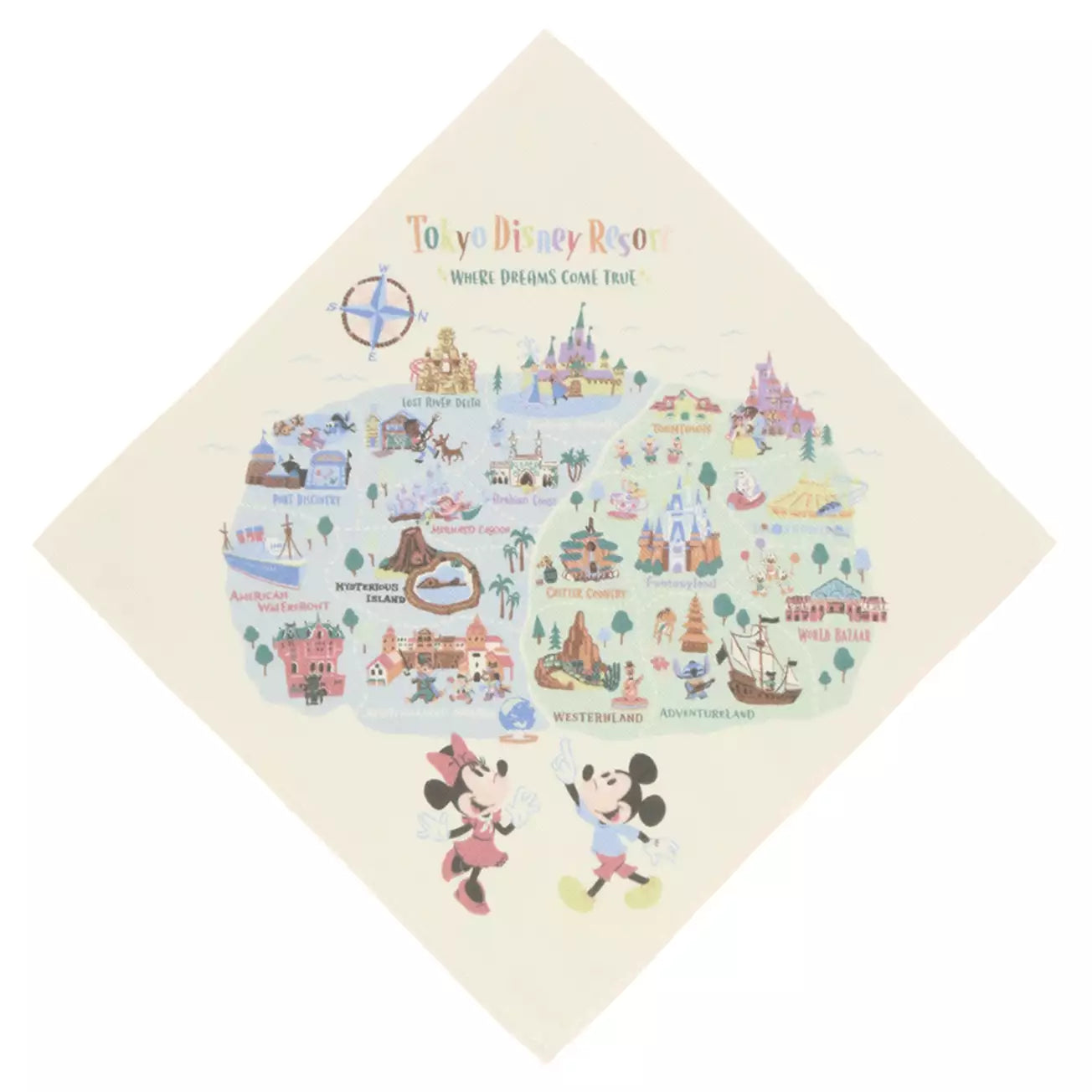 Tokyo Disney Resort - Park Map - Wash Towel