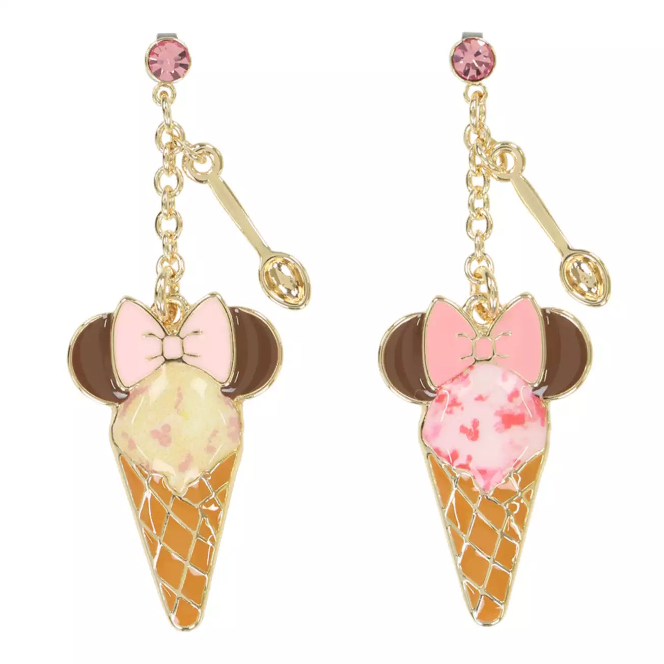 Tokyo Disney Resort - Ice Cream Cones - Minnie Mouse - Earrings