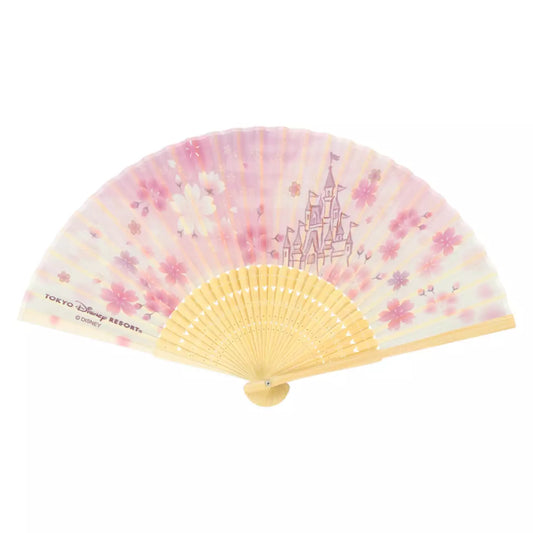 Tokyo Disney Resort - Tokyo DIsneyland - Cinderella's Castle - Pink Japanese Folding Fan