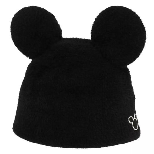 Tokyo Disney Resort - Black Ears Fluffy Hat - Adult Size - Rhinestone