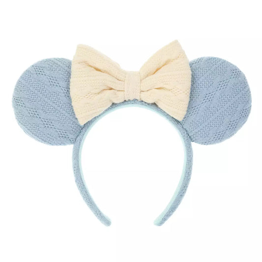 Tokyo Disney Resort - Knit Sweater Style Cream x Blue - Minnie Ears