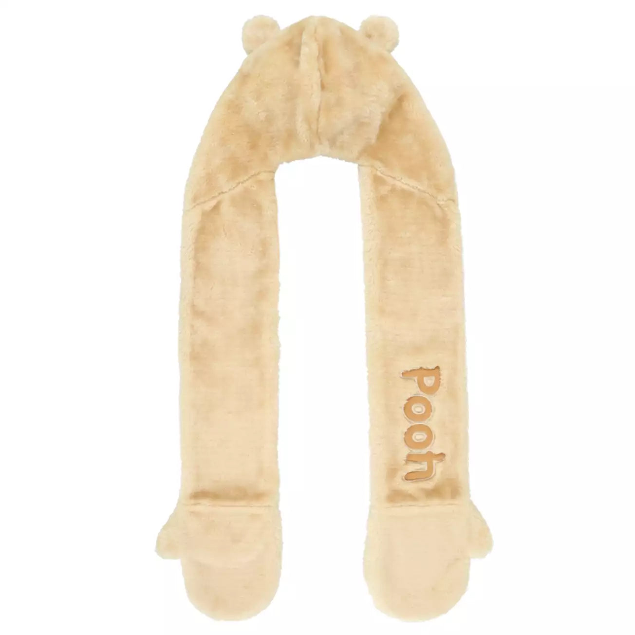 Tokyo Disney Resort - Winnie the Pooh - Beige Hooded Scarf with Mittens - Adult