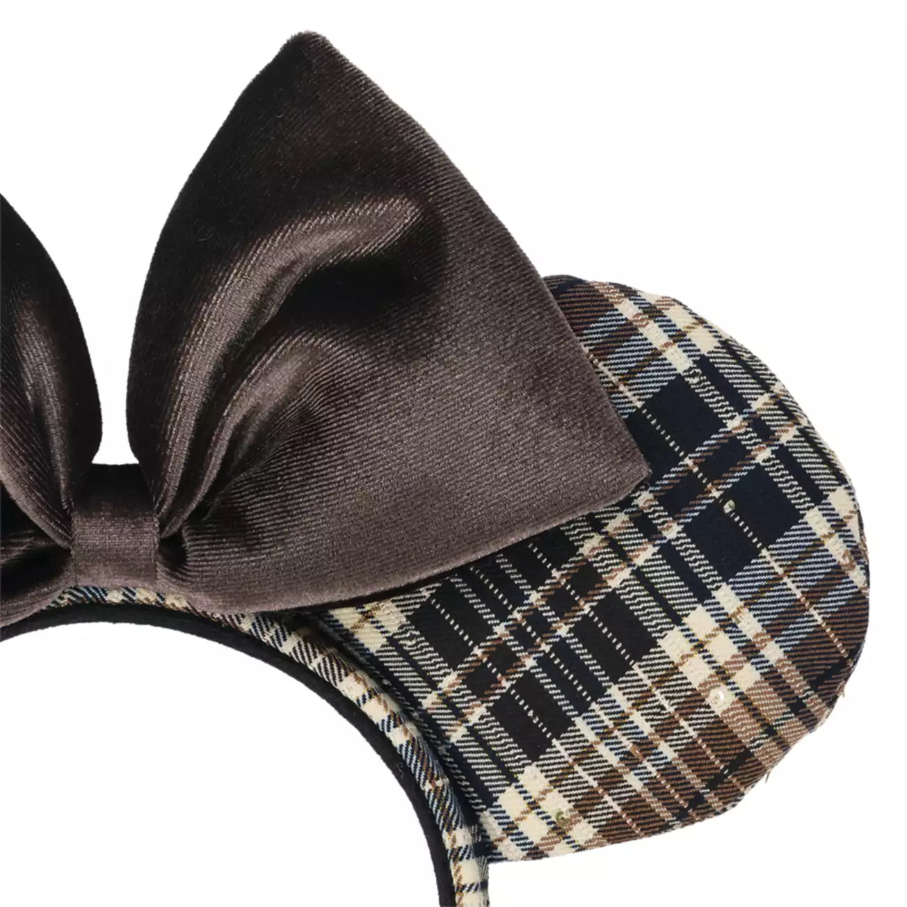 OCT 2 PREORDER - Tokyo Disney Resort - Brown Plaid Velvet Ribbon - Minnie Ears