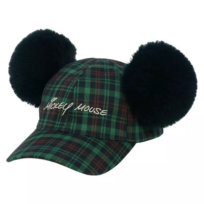 OCT 22 PREORDER - Tokyo Disney Resort - Mickey Mouse - Plaid Pompom Cap (Green)