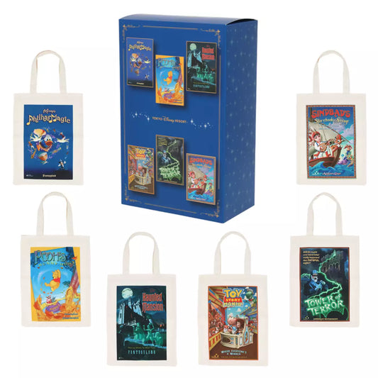JULY 16 PREORDER - Tokyo Disney Resort - Set of 6 Tote Bags - Ride Theme
