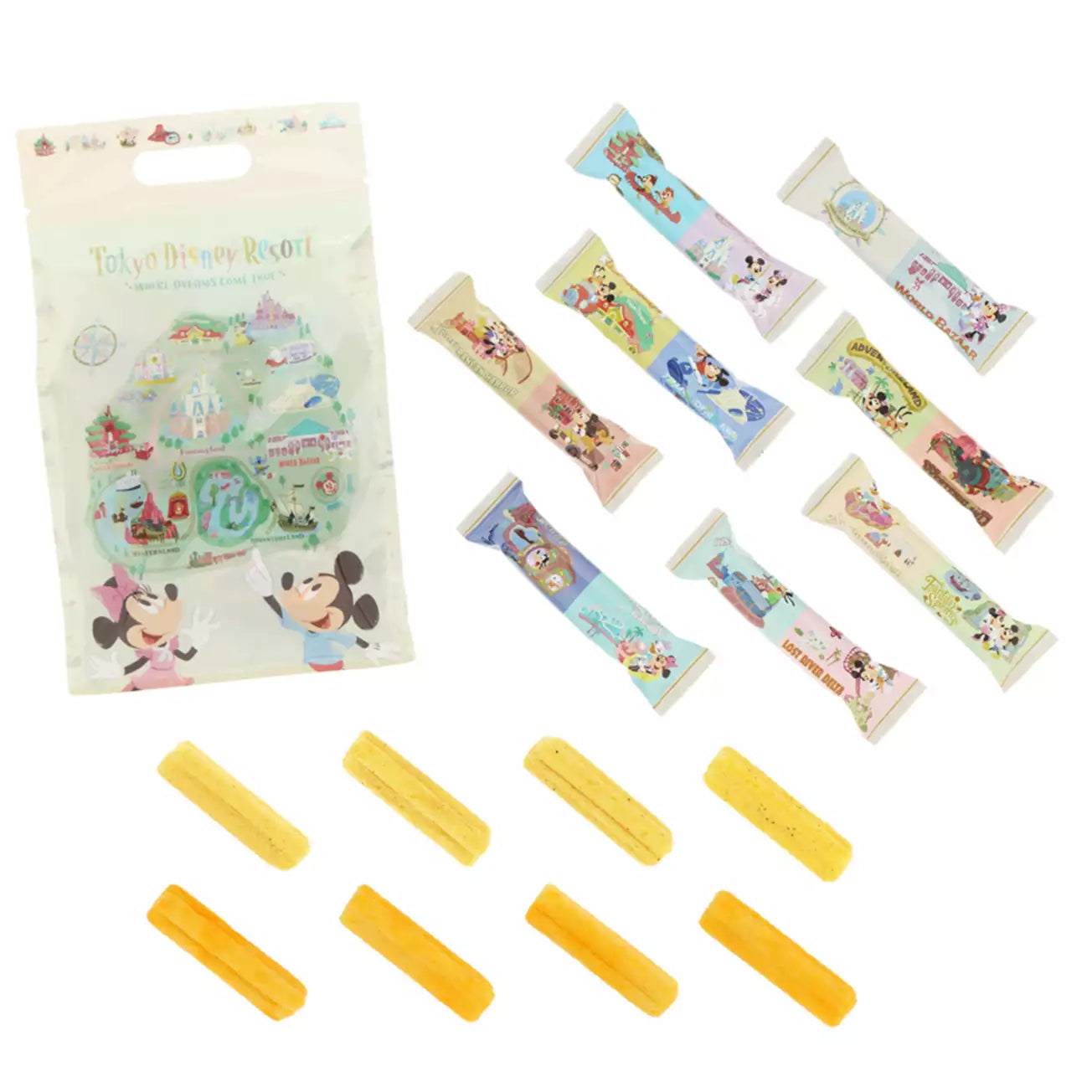Tokyo Disney Resort - Park Map - Corn Snacks - 16 Pieces