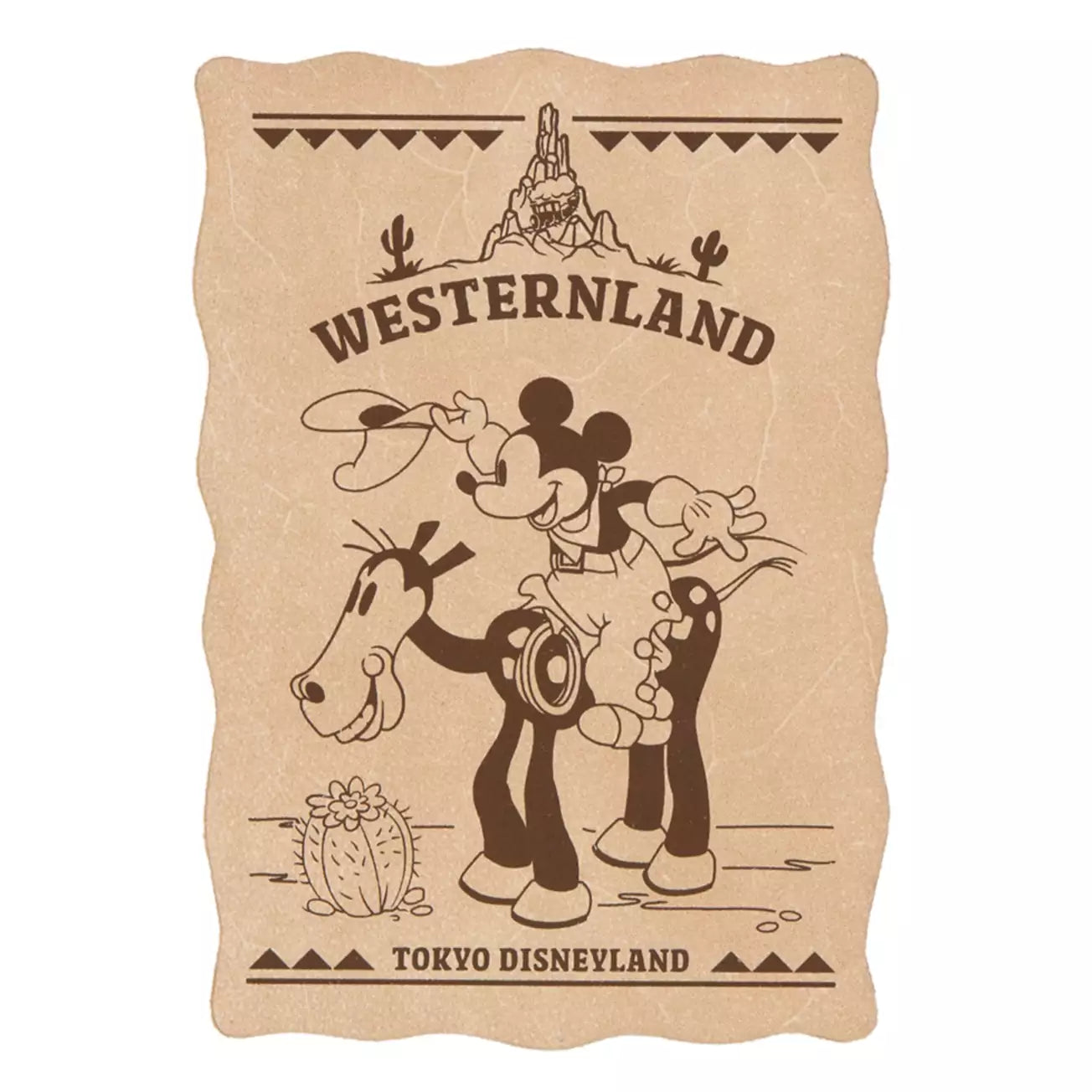 Tokyo Disney Resort - Frontierland / Westernland - Mickey Mouse - Leather Postcard