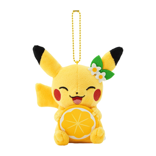 Japan Pokemon Center Original - Pikachu - Hiroshima Limited - Lemon Plush Keychain