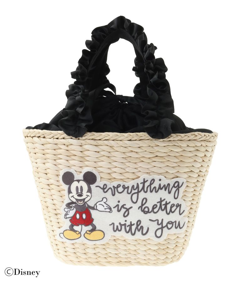 Disney Japan x Maison De Fleur - Mickey Mouse - Frill Handle Basket Bag