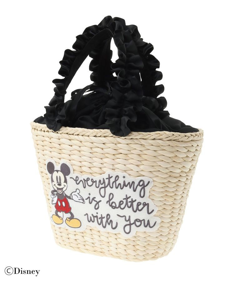 Disney Japan x Maison De Fleur - Mickey Mouse - Frill Handle Basket Bag