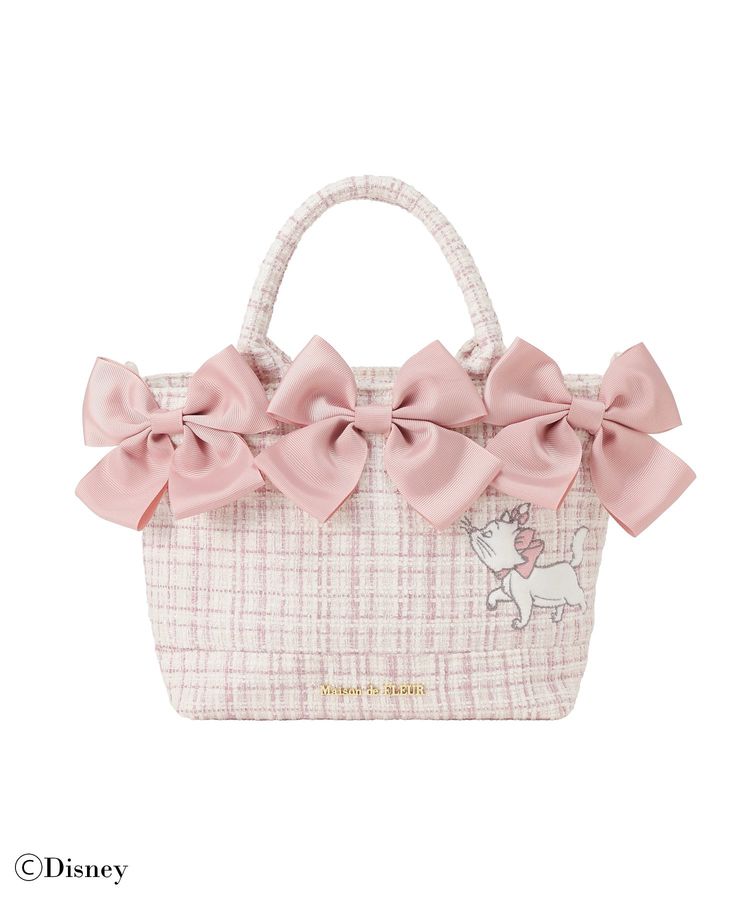 FEB 22 PREORDER - Disney Japan x Maison De Fleur - The Aristocats - Marie - Volume Ribbon 2-Way Tote Bag