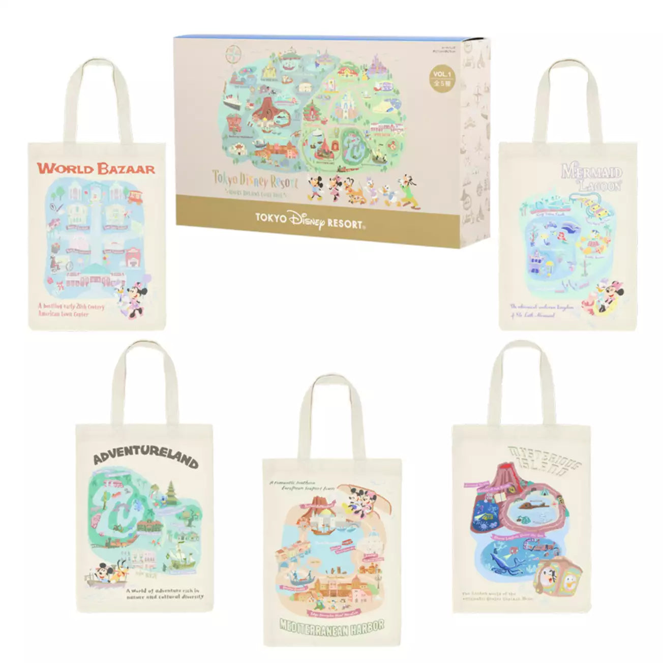 Tokyo Disney Resort - 5 Tote Bag - Blind Bag Full Set - Volume 1