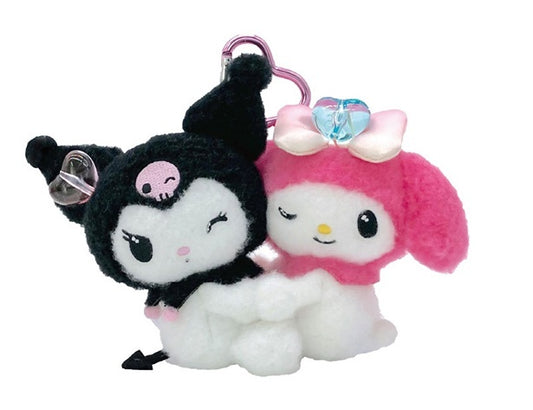 Sanrio Japan - My Melody 50th & Kuromi's 20th Anniversary - Plush Mascot Keychain Set