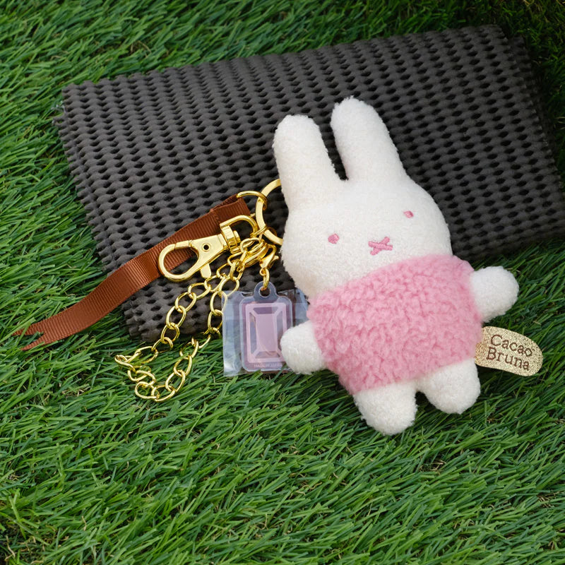 Miffy Japan - Fluffy Plush Bag Charm Cacao - Strawberry Chocolate