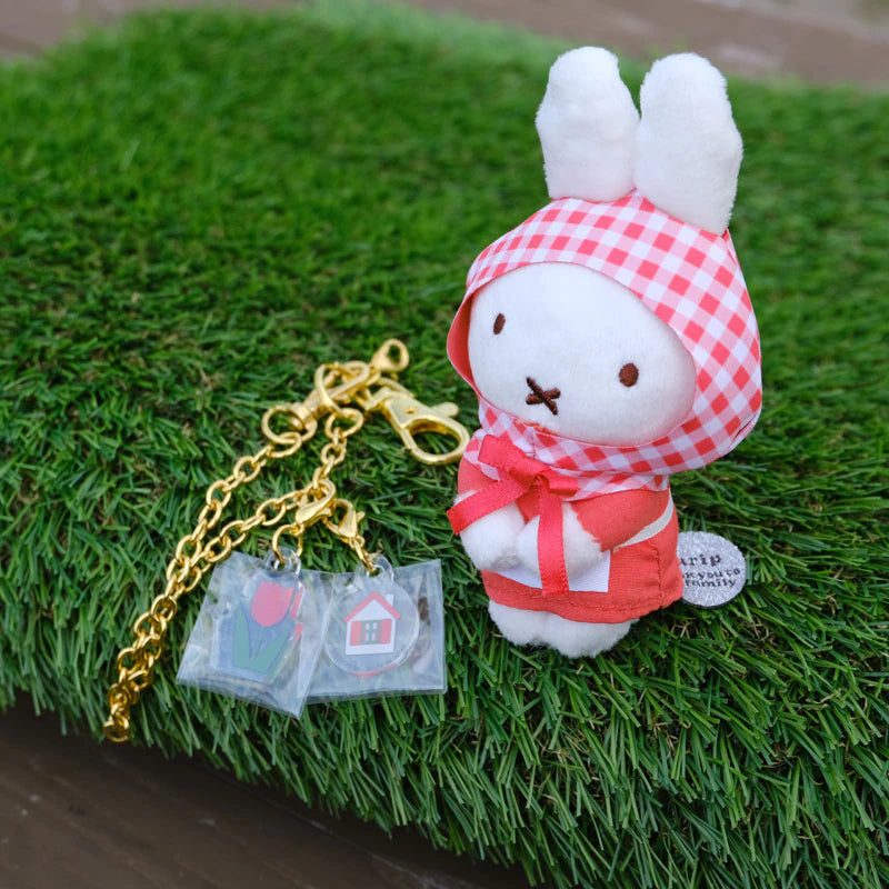 Miffy Japan - Little Thank You Plush Mascot Keychain - Tulip Cherry Red