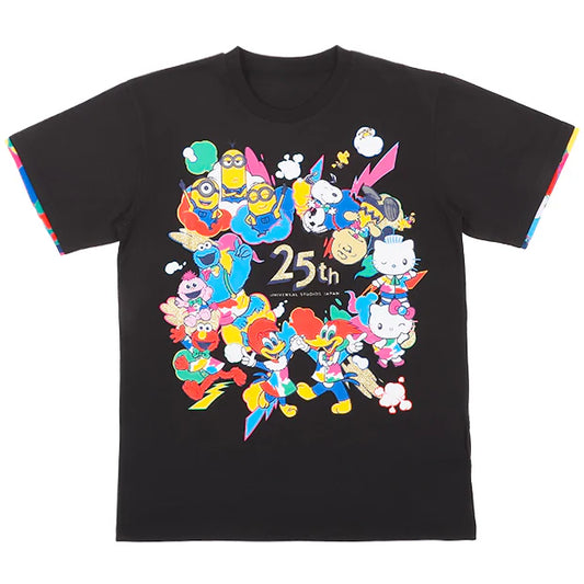 MAY 1 PREORDER - Universal Studios Japan - 25th Anniversary - Woody Woodpecker / Sesame Street™ / Minions / Hello Kitty / Peanuts  T-shirt (black)