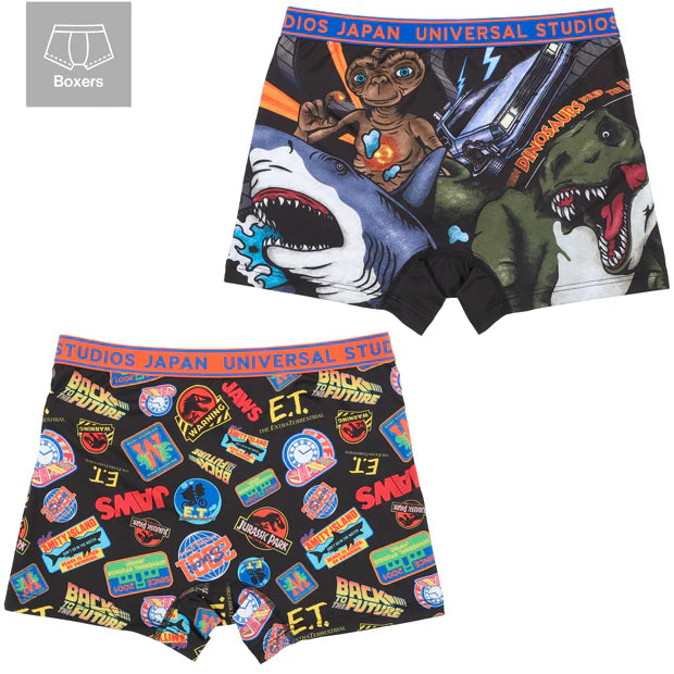 MAY 1 PREORDER - Universal Studios Japan - 25th Anniversary - Classic Rides - Jurassic Park / Jaws / Back to the Future / E.T. / Woody Woodpecker - Men's Underwear Set (2 pieces)