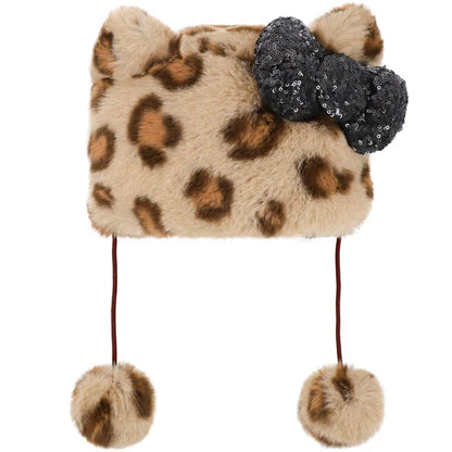 Universal Studios Japan - Hello Kitty - Fluffy Leopard Print Hat