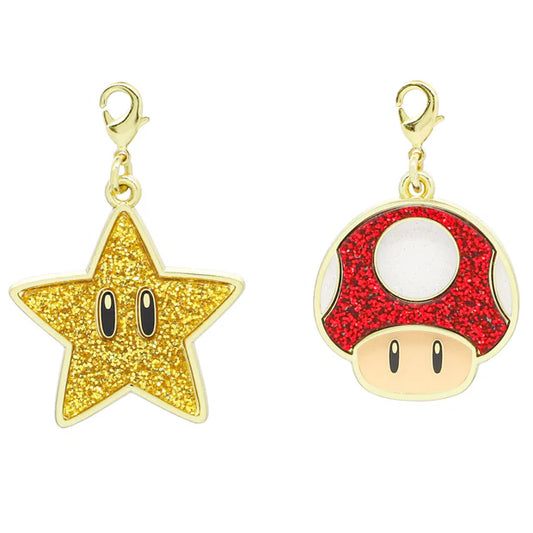 Universal Studios Japan - Super Nintendo World - Super Mushroom/Super Star - Charm Set