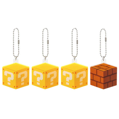 Universal Studios Japan - Super Nintendo World - Question Mark Block/Brick Block - Moving Keychain Set (4 pieces)