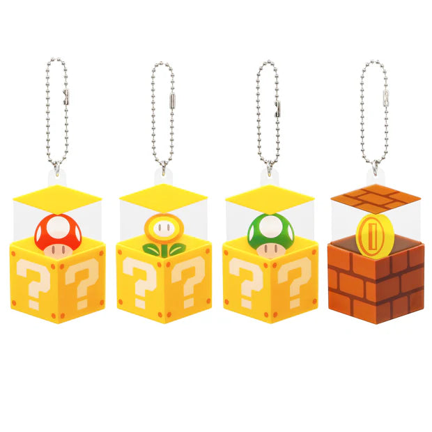 Universal Studios Japan - Super Nintendo World - Question Mark Block/Brick Block - Moving Keychain Set (4 pieces)