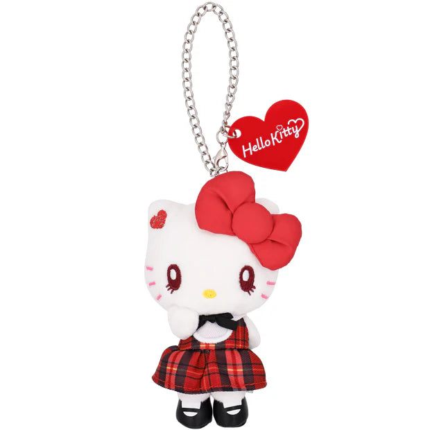 Universal Studios Japan - Hello Kitty - Red Plaid Plush Keychain