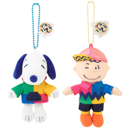 Universal Studios Japan - 25th Anniversary - Snoopy/Charlie Brown - Plush Keychain Set