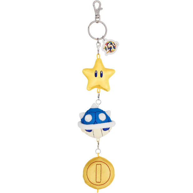 Universal Studios Japan - 25th Anniversary - Super Nintendo World - Superstar / Spiny Shell / Coin - Plush Keychain