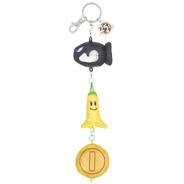 Universal Studios Japan - 25th Anniversary - Super Nintendo World - Bill/Banana/Coin- Plush Keychain