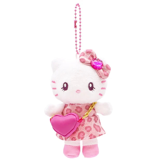 Universal Studios Japan - Hello Kitty - Pink Leopard Print - Plush Keychain