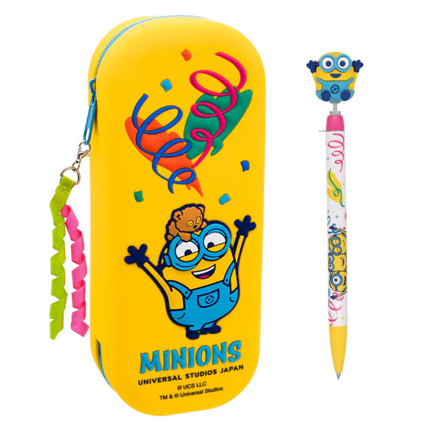 MAY 1 PREORDER - Universal Studios Japan - 25th Anniversary - Minion - Ballpoint Pen with Charm and Pen Case Set