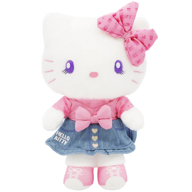 Universal Studios Japan - Hello Kitty - Pink & Denim Plush - Small Size