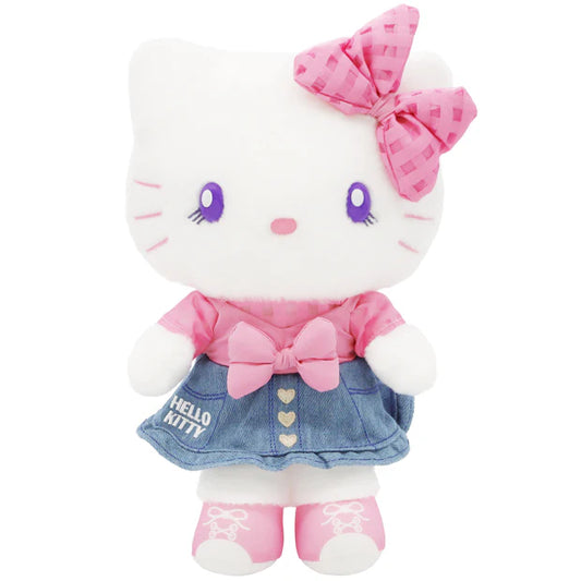 Universal Studios Japan - Hello Kitty - Pink & Denim Plush - Small Size