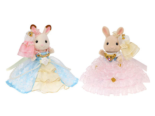 PRE ORDER - Sylvanian Families - Sylvanian Families Exhibition - 40th Limited Luxury Dress Pair Set - Chocolate Rabbit & Milk Rabbit