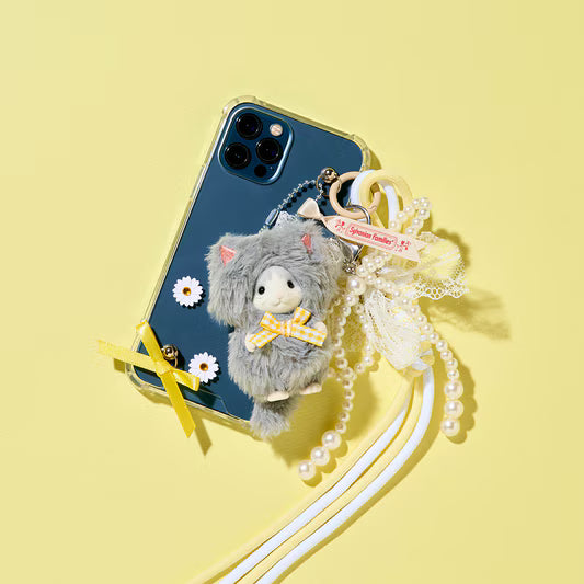 Sylvanian Families Japan - Curly Eared Cat Girl - Cat Costume Keychain