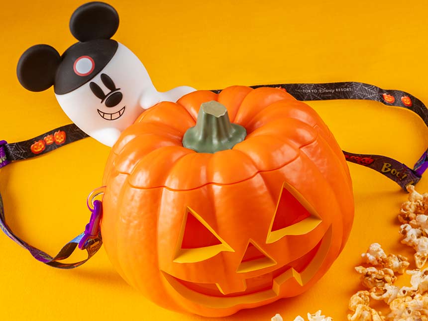 SEPT 15 PREORDER - Tokyo Disney Resort - Halloween 2026 - Ghost Mickey - Light Up Pumpkin Popcorn Bucket
