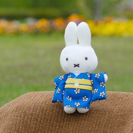 Miffy Japan - Japanesque Miffy Kimono - Birthday Floral Pattern - Plush Mascot Keychain