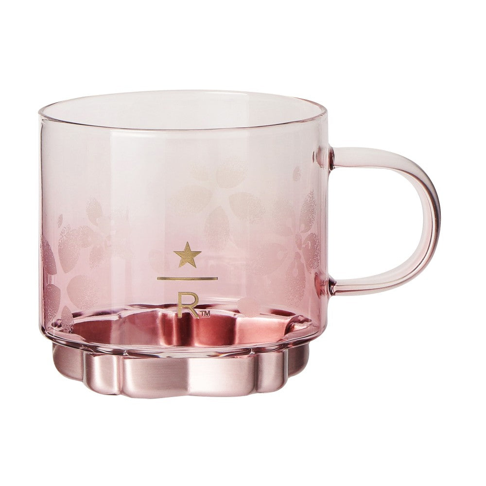 FEB 16 PREORDER - Starbucks Reserve Japan - Sakura 2026 - Handle Glass Mug with Pink Bottom - 355ml