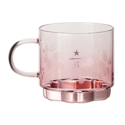 FEB 16 PREORDER - Starbucks Reserve Japan - Sakura 2026 - Handle Glass Mug with Pink Bottom - 355ml