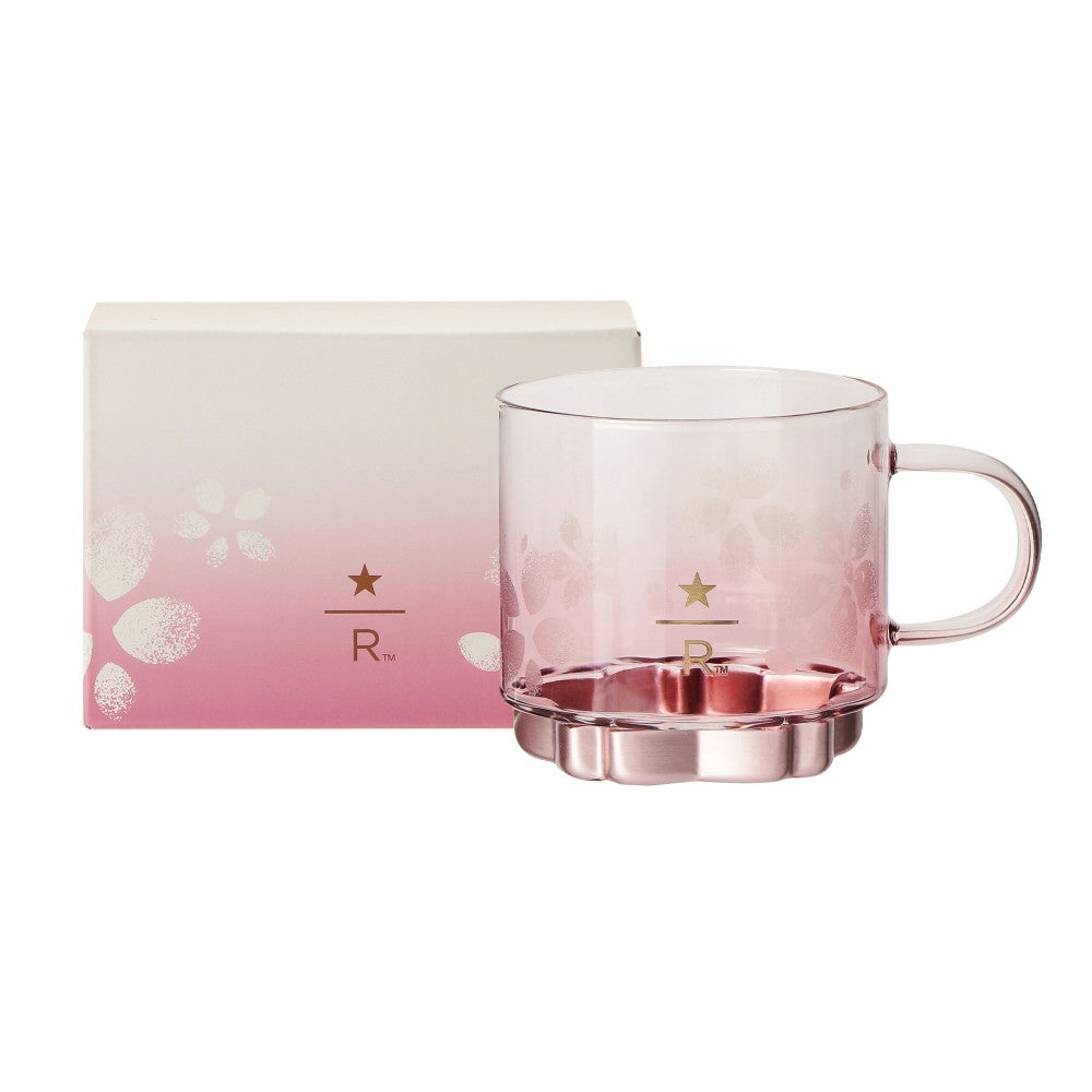 FEB 16 PREORDER - Starbucks Reserve Japan - Sakura 2026 - Handle Glass Mug with Pink Bottom - 355ml